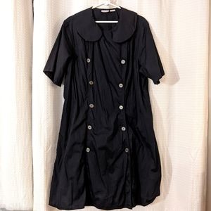 Eshakti black double breasted buttoned shirt dress